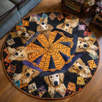 Boo Retriever Round Mat Rug - washable non-slip printed rug