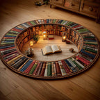 Book Haven Round Mat Rug - Nature Design | Serene Home Decor