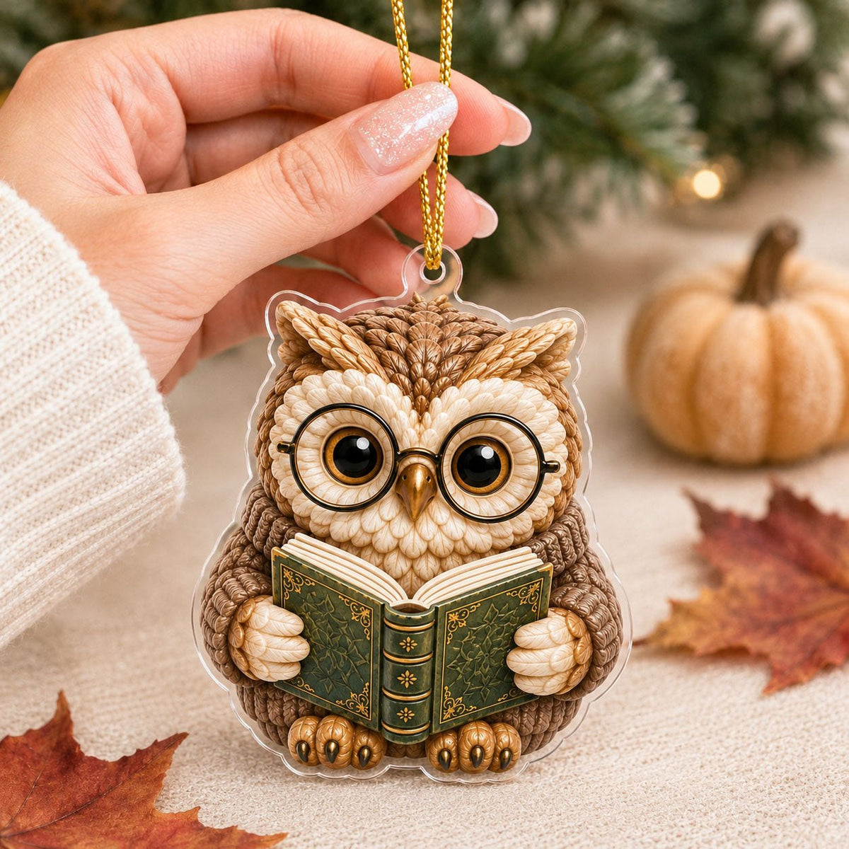 Bookist Owl Christmas Ornament