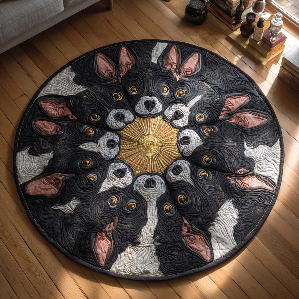 Boston Radiance Round Mat Rug - washable non-slip printed rug
