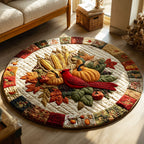 Bountiful Blessings Round Mat Rug - washable non-slip printed rug