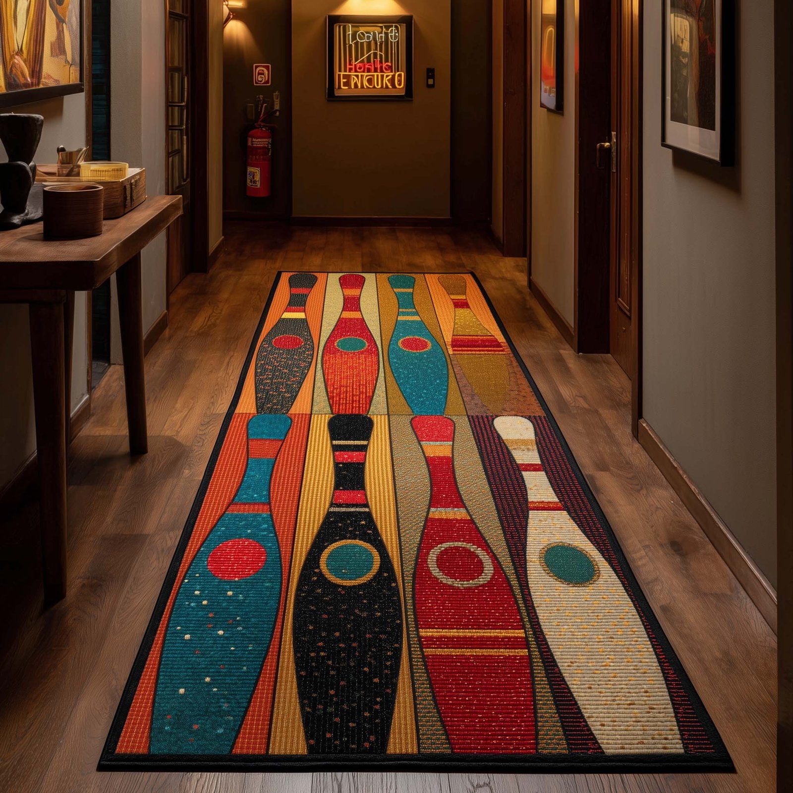 Bowling Time Runner Rug - Cute Pet Design | Animal Printed Runner Rug
