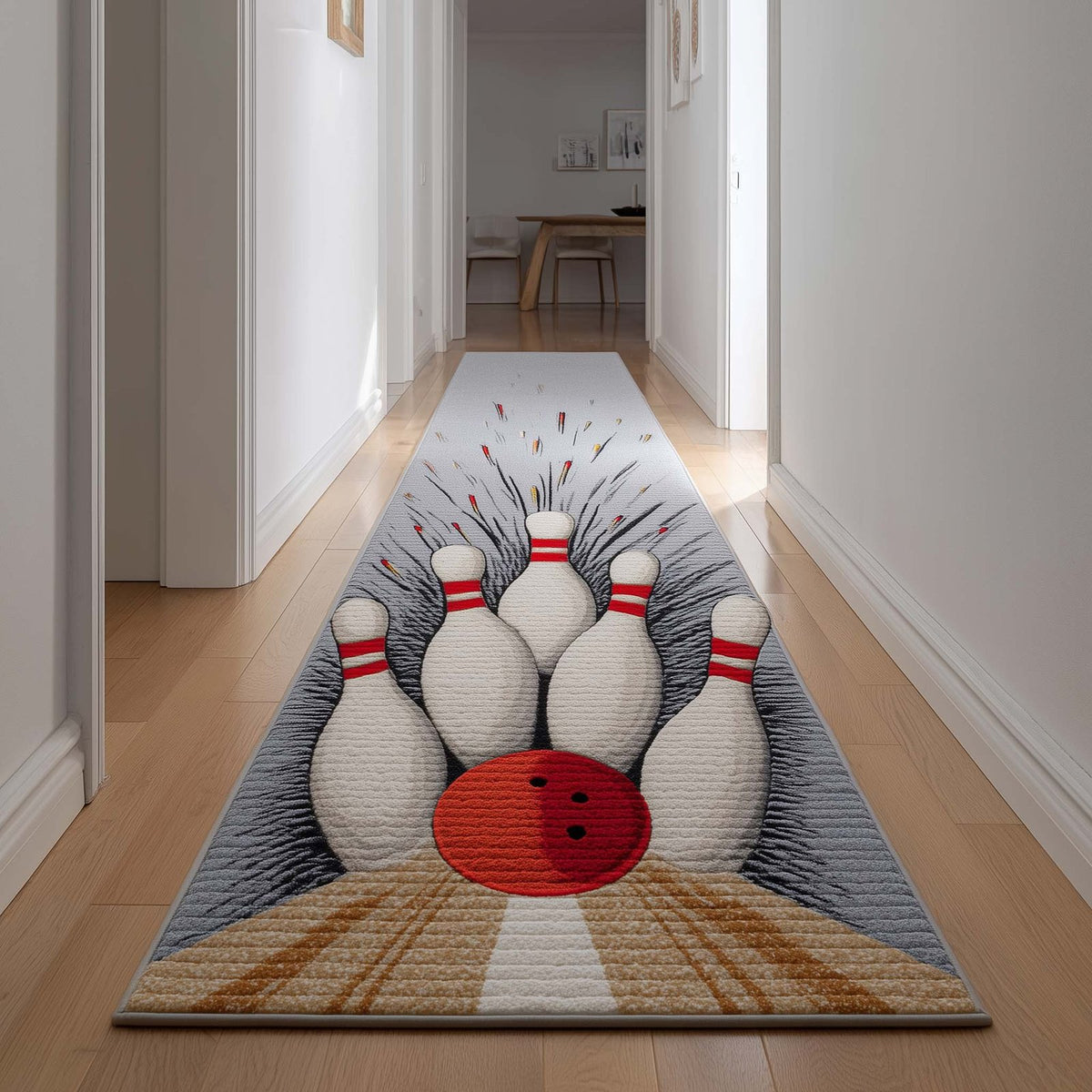 Bowling Time Runner Rug - Cute Pet Design | Animal Printed Runner Rug