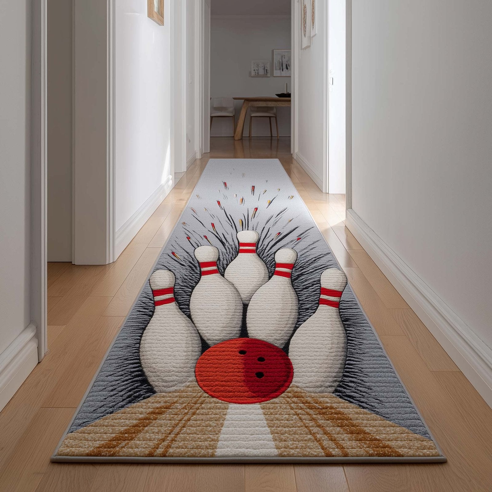 Bowling Time Runner Rug - Cute Pet Design | Animal Printed Runner Rug