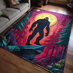 Brave Bigfoot area rug in a living room