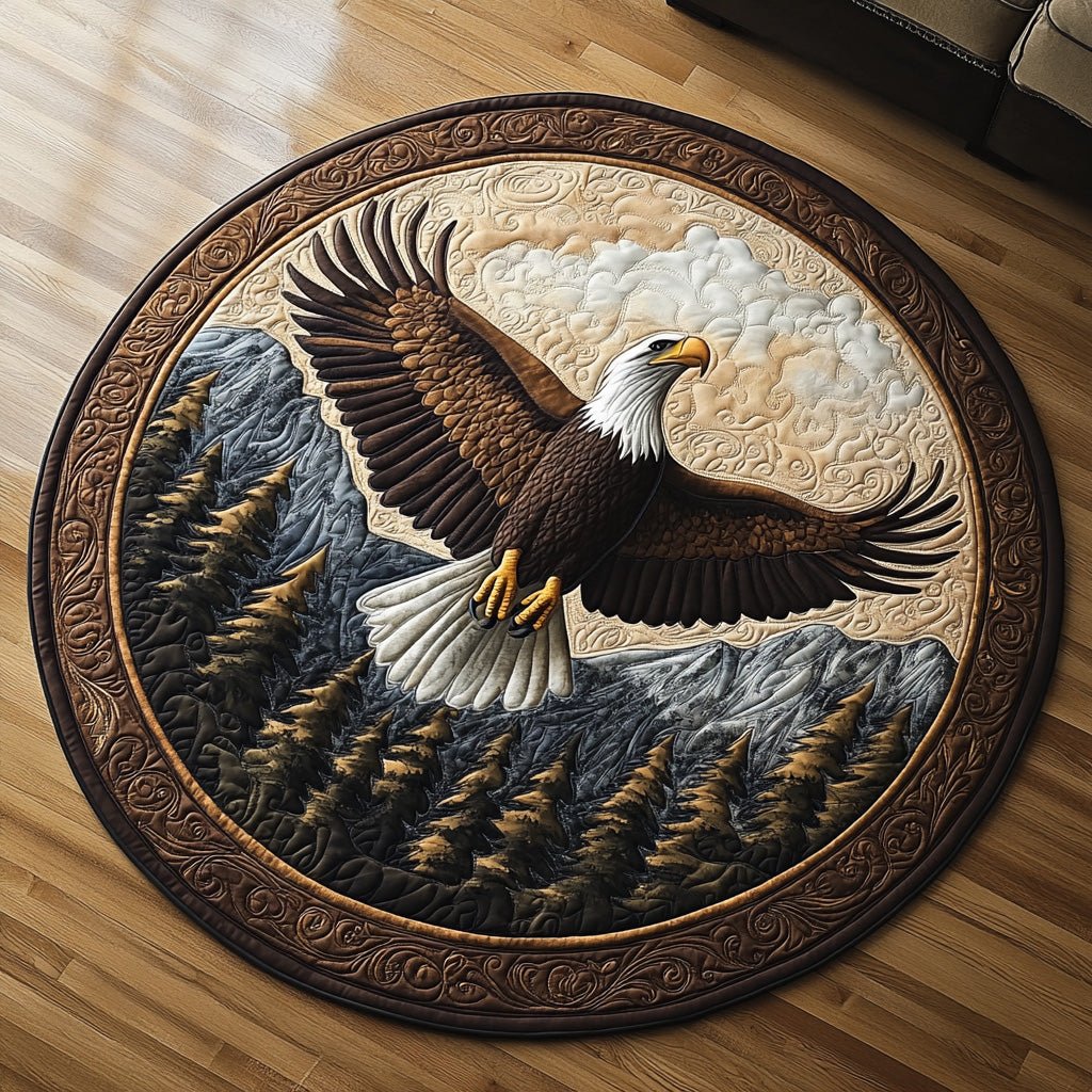 Brave Flight Round Mat Rug - washable non-slip printed rug