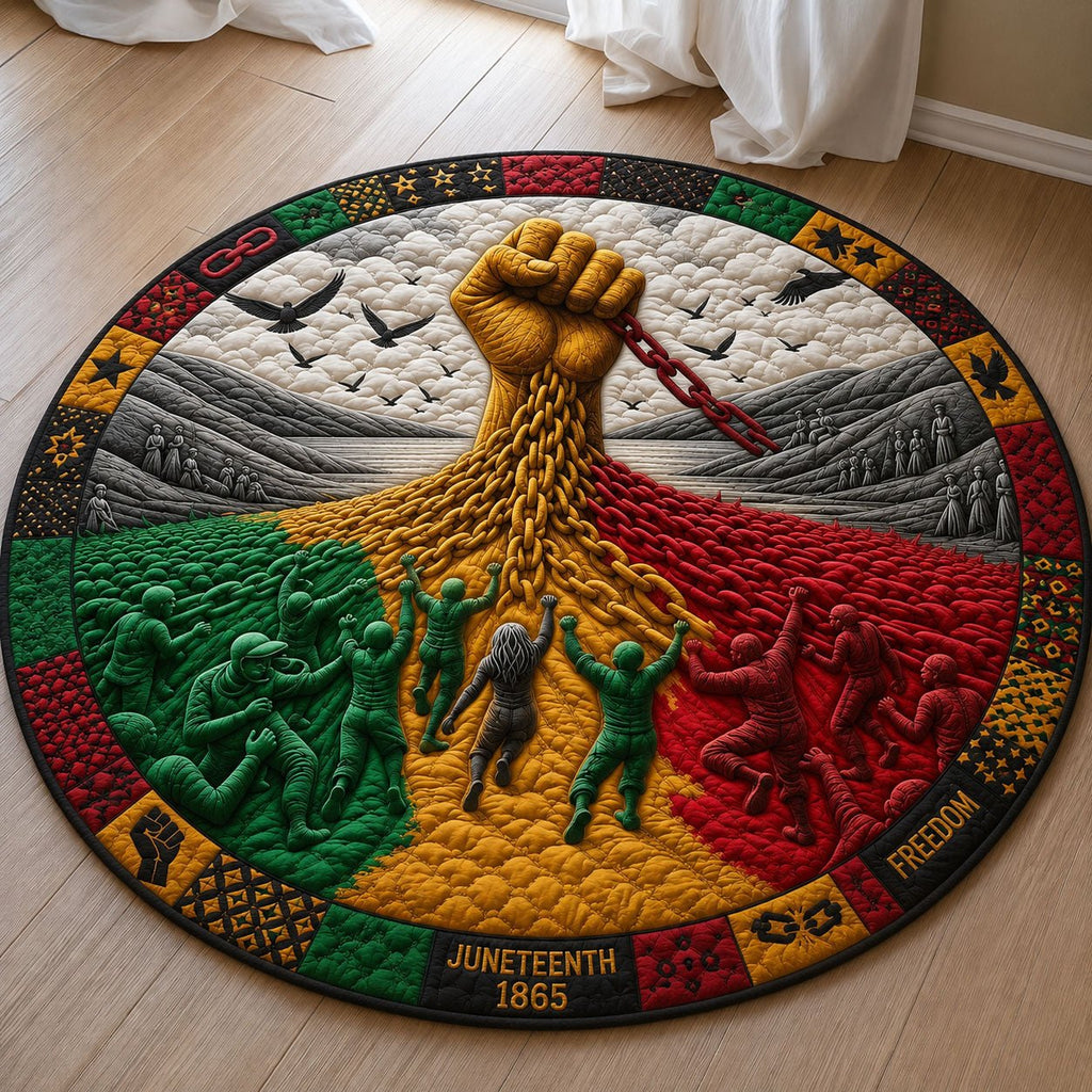Breaking Chains for Freedom Round Mat Rug - Nature Design | Serene Home Decor