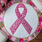 Breast Cancer Ribbon Round Mat Rug - Nature Design | Serene Home Decor