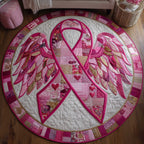 Breast Cancer Ribbon Round Mat Rug - Nature Design | Serene Home Decor