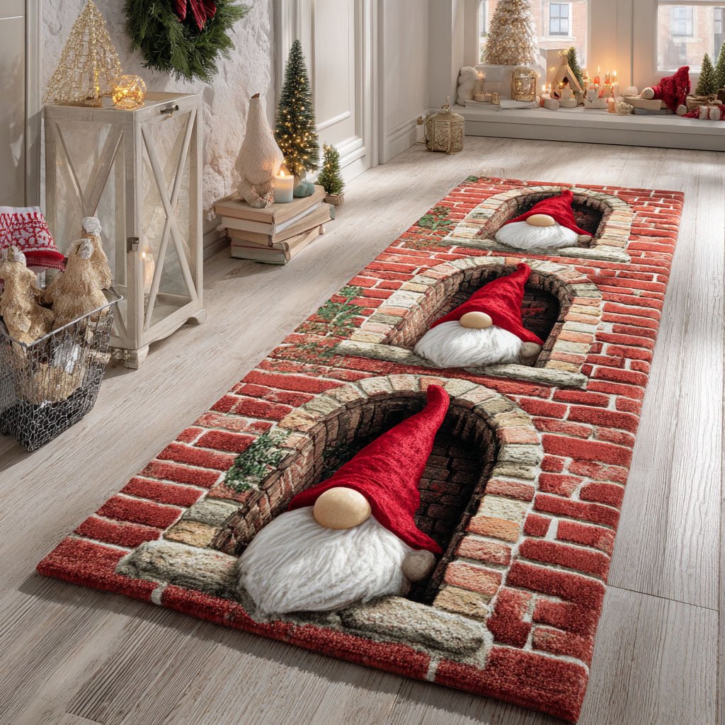 Brick Gnome Runner Carpet Runner Rug - Cute Pet Design | Animal Printed Runner Rug