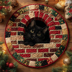 Brick Hideaway Round Mat Rug - washable non-slip printed rug