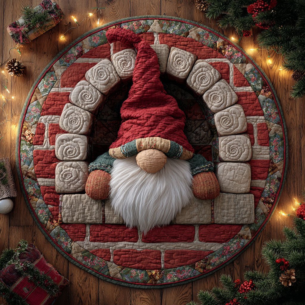 Brickland Santa Arch Christmas Round Mat Rug - washable non-slip printed rug