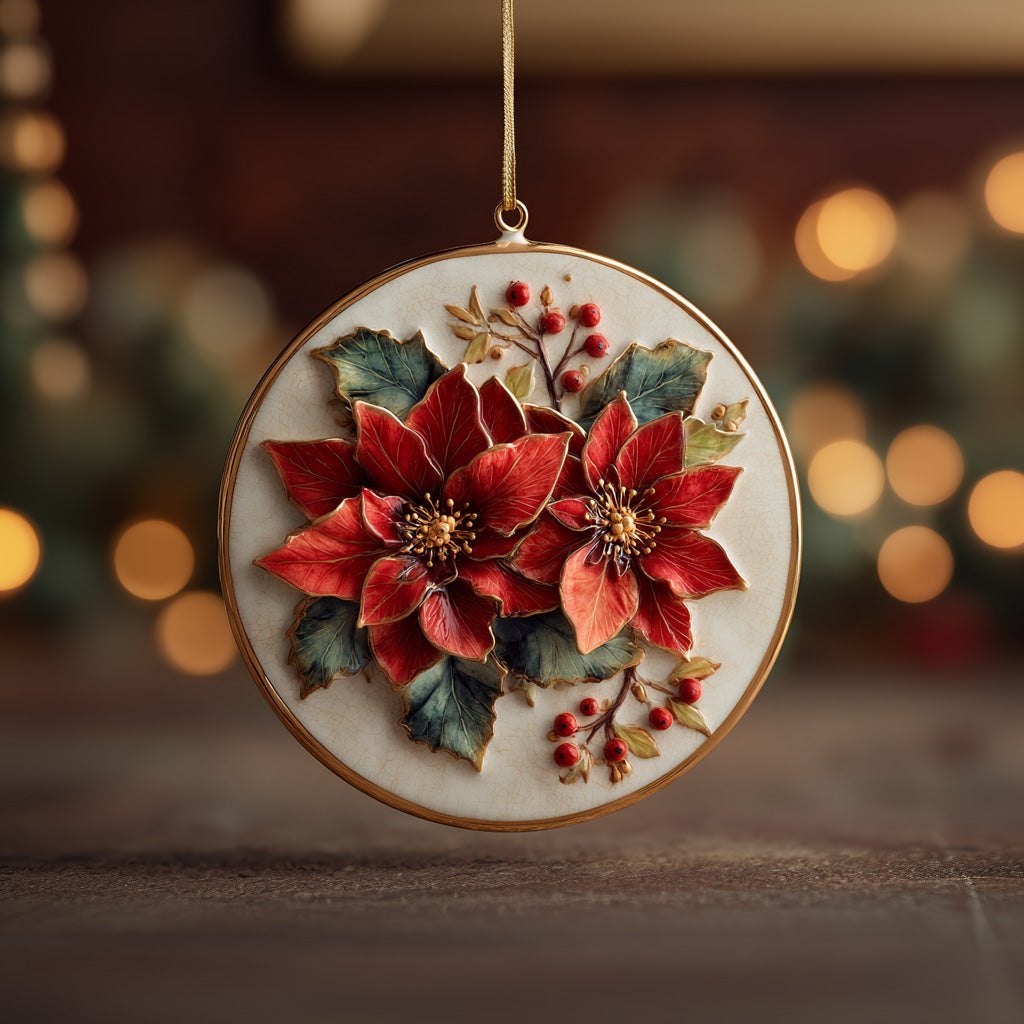 Bright Winter Bloom Christmas Ornament