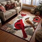 Bright Cardinal area rug in a living room