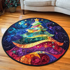 Bright Eve Round Mat Rug - washable non-slip printed rug