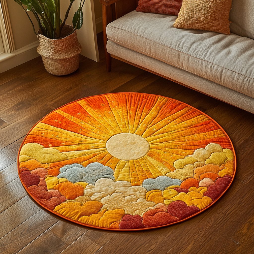 Bright Horizon Round Mat Rug - Nature Design | Serene Home Decor