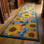 Bright Sunflower Runner Carpet Runner Rug - Cute Pet Design | Animal Printed Runner Rug
