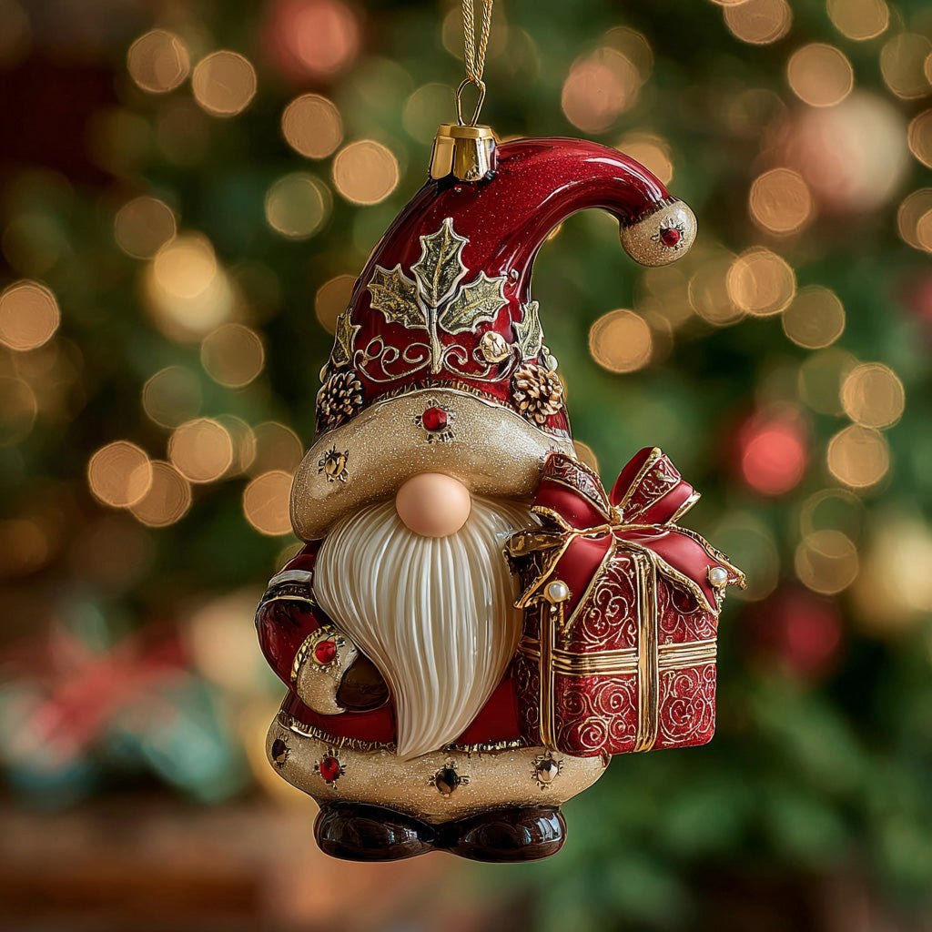 Maple Hat Gift Gnome Christmas Ornament