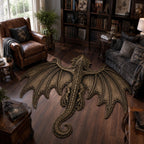 Bronze Shadow Drake Custom Shape Area Rug - Nature Design | Die-Cut Non-Slip Rug - washable non-slip printed rug