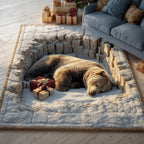 Brown Bear area rug in a living room