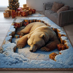 Brown Bear area rug in a living room