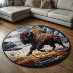 Buffalo Bliss Round Mat Rug - washable non-slip printed rug