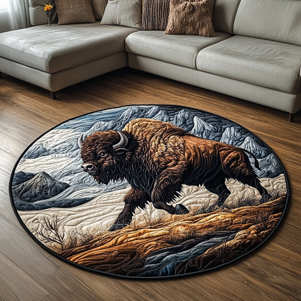 Buffalo Bliss Round Mat Rug NCU0VH4505