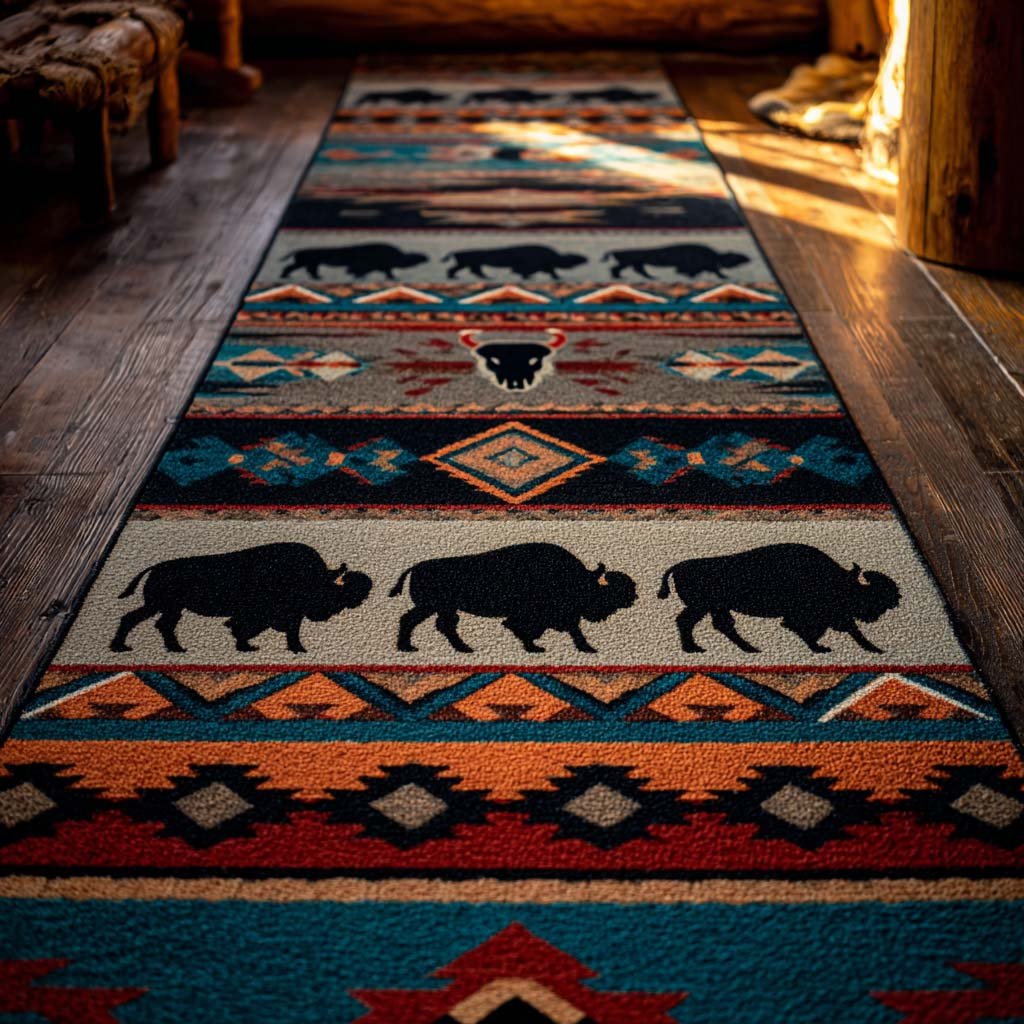 Buffalo Plains Runner Carpet Runner Rug - Cute Pet Design | Animal Printed Runner Rug