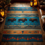 Buffalo Spirit Plains area rug in a living room