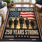 USA 250th Anniversary area rug in a living room