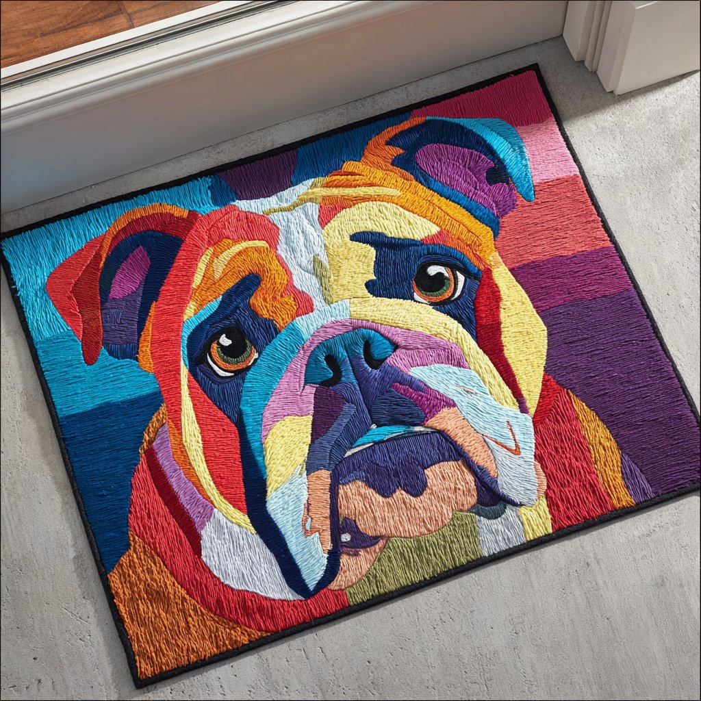 Bulldog Charm Doormat - Cute Animal Design | Printed Welcome Doormat
