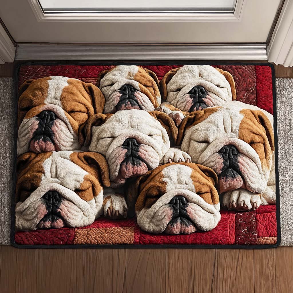Bulldog Nap Doormat - Cute Animal Design | Printed Welcome Doormat