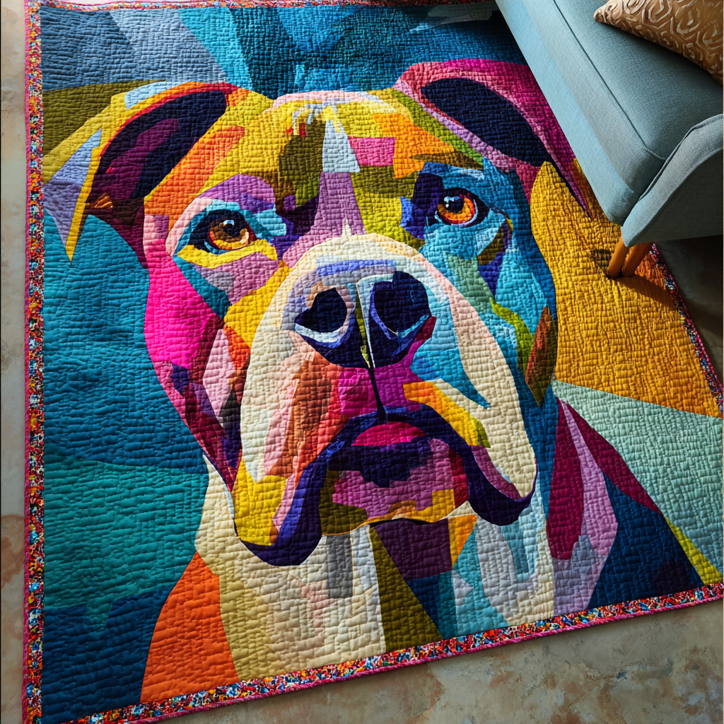Bulldog Pride area rug in a living room