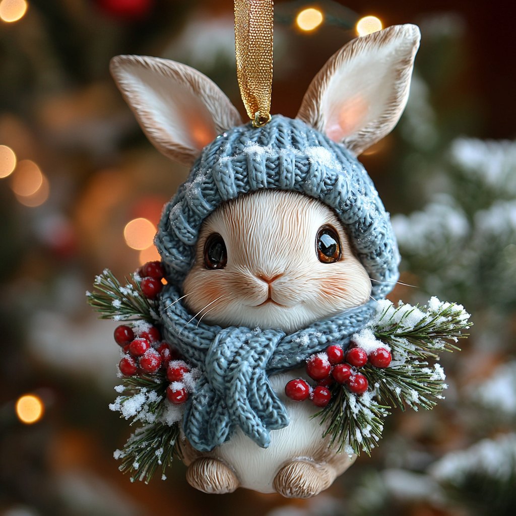 Bunny Cutie Christmas Ornament