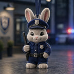 Bunny Officer Christmas Ornament