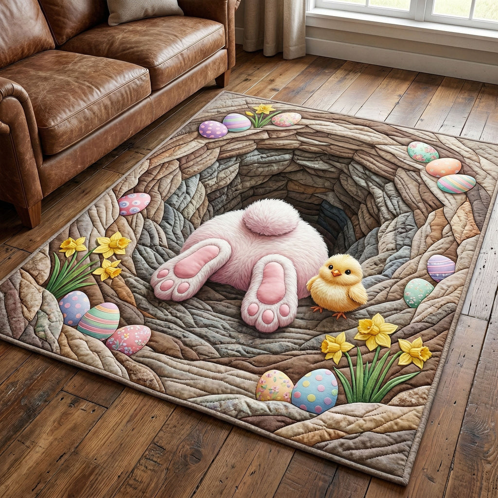 Bunny Burrow area rug in a living room
