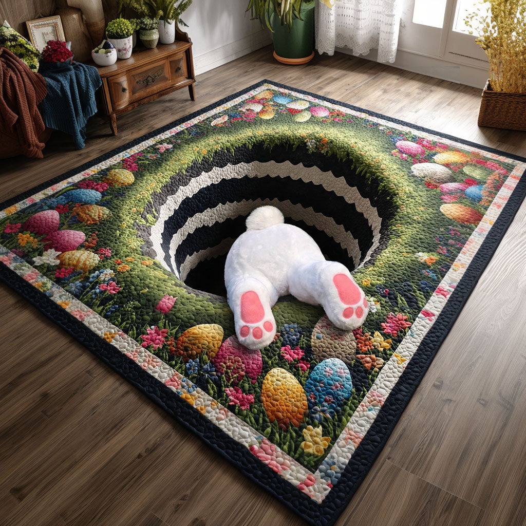 Bunny Burrow Escape area rug in a living room