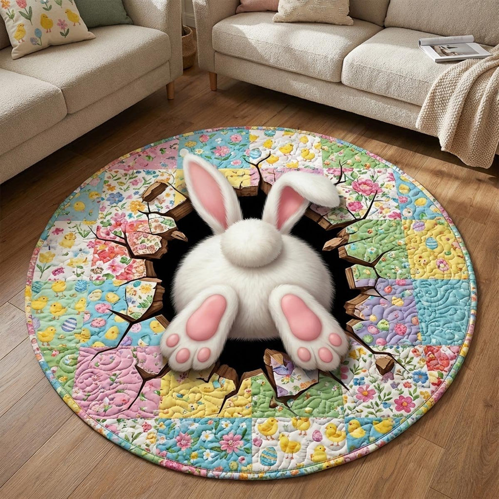 Bunny Circle Round Mat Rug - Nature Design | Serene Home Decor