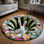Bunny Hollow Dream Round Mat Rug - washable non-slip printed rug
