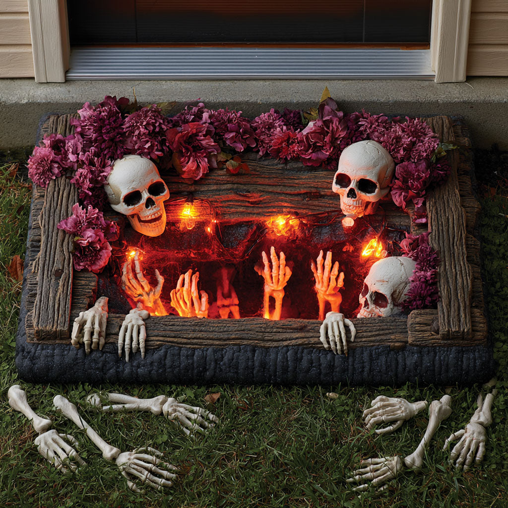 Burning Beneath Doormat - Nature Design | Printed Welcome Doormat - washable non-slip printed rug