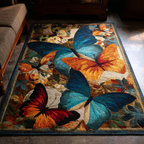 Butterfly Bloom area rug in a living room