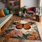 Butterfly Grace area rug in a living room