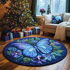 Butterfly Round Mat Rug - Nature Design | Serene Home Decor