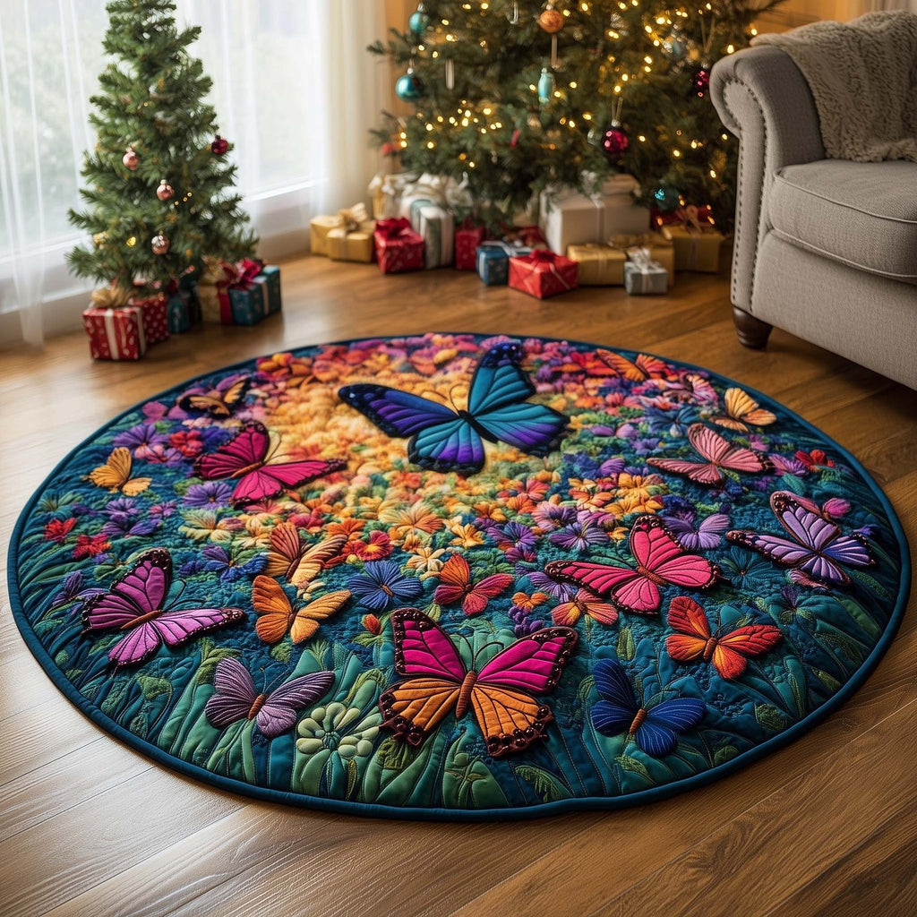 Butterfly Round Mat Rug - Nature Design | Serene Home Decor