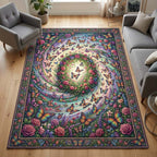 Butterfly Serenity area rug in a living room