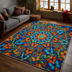 Butterfly Serenity area rug in a living room