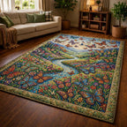 Butterfly Serenity area rug in a living room