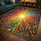 Butterfly Serenity area rug in a living room