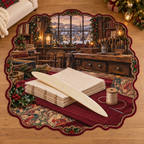 Bookbinding with deep Christmas bindery scenery printed on a complete flat rug