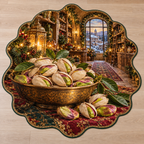 Pistachios with deep Christmas pantry scenery printed on a complete flat rug